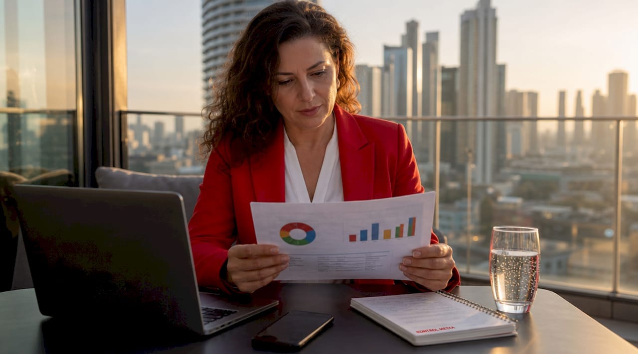 Woman reviewing private equity marketing plan