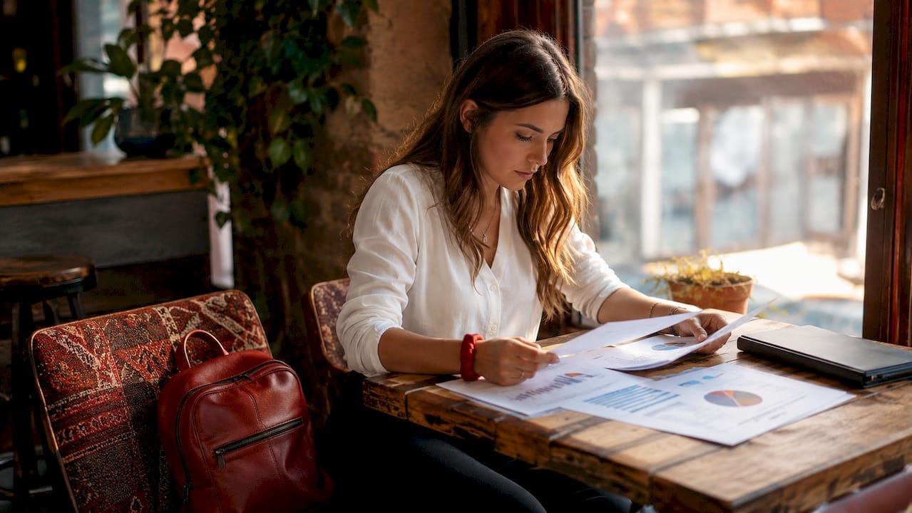 Marketer reviewing mover audience data reports