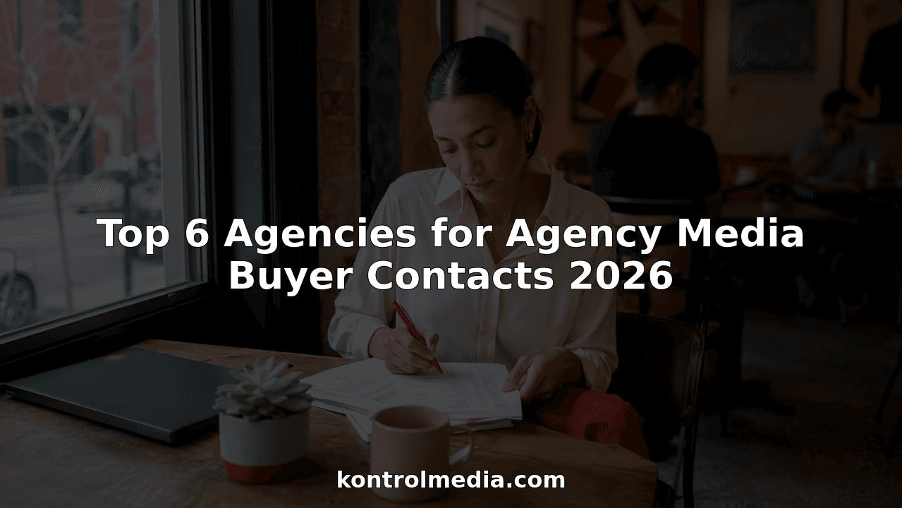 Media buyer reviewing agency contacts at desk