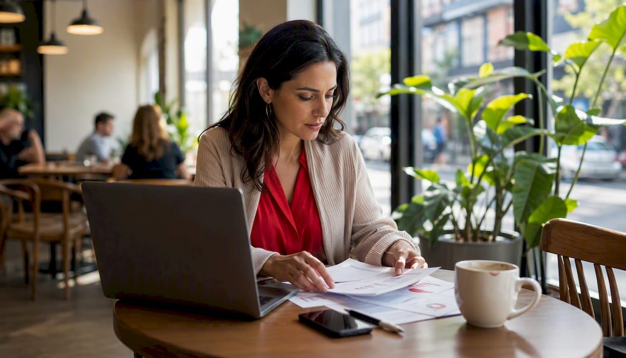 Marketer reviewing sponsored brand advertising reports