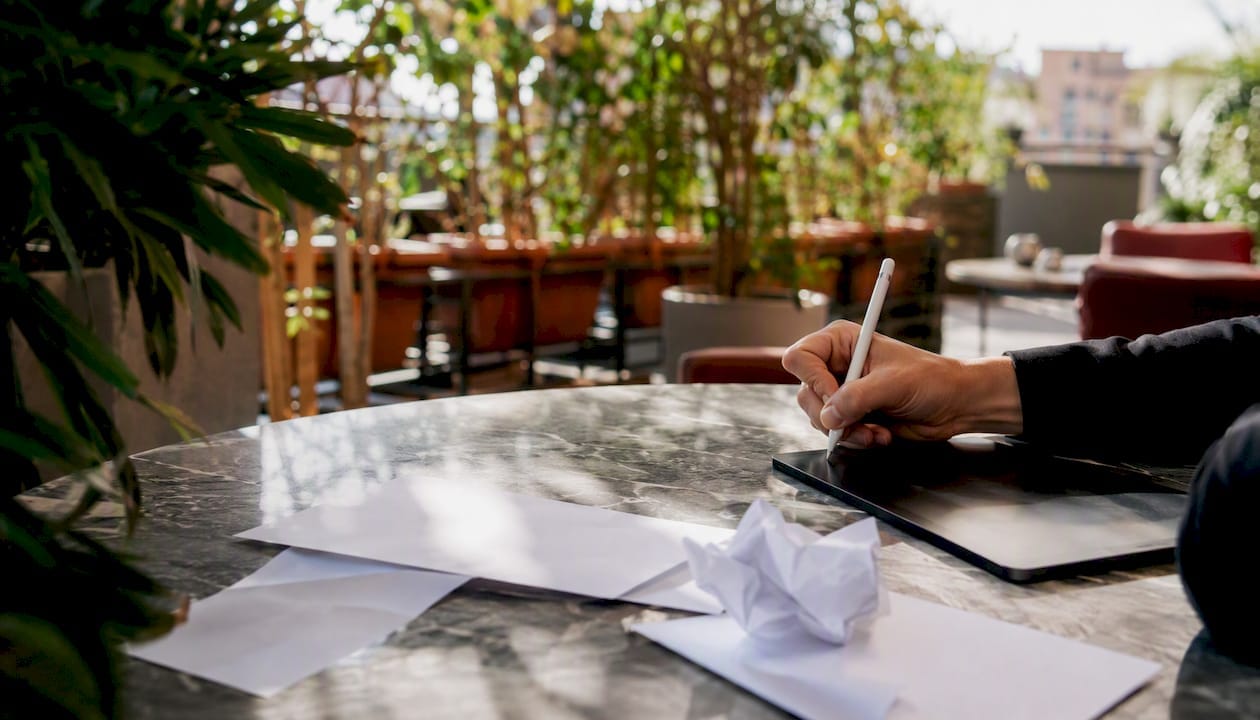 Marketing data analysis with digital tablet