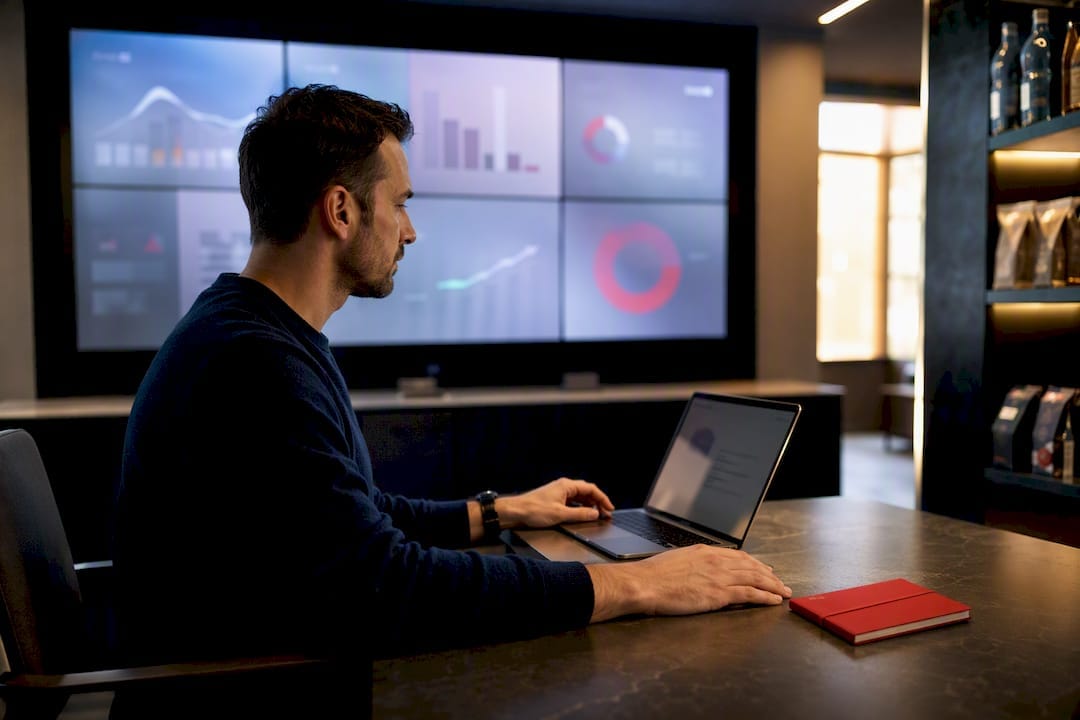 Commerce media operator reviewing campaign workflow