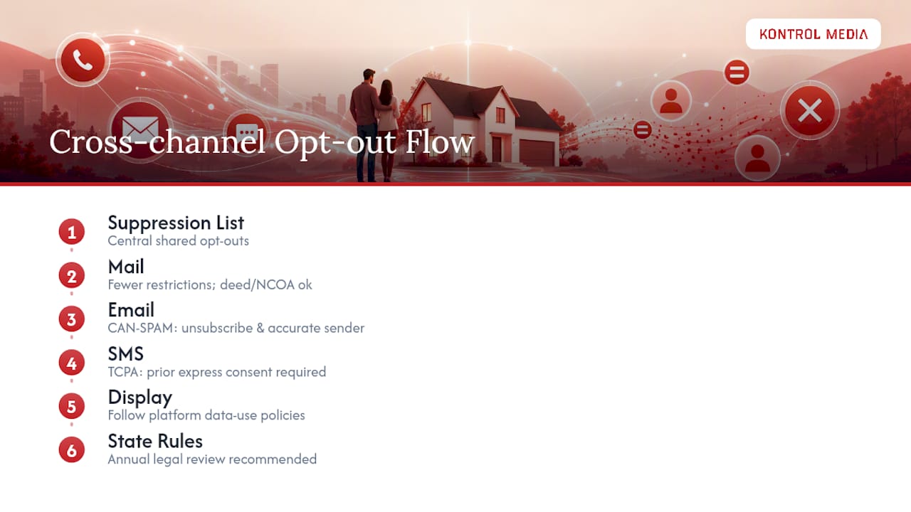 Cross-channel marketing suppression workflow