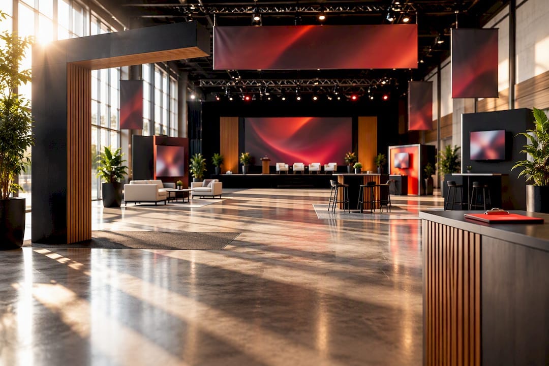 Event venue showing sponsorship asset locations