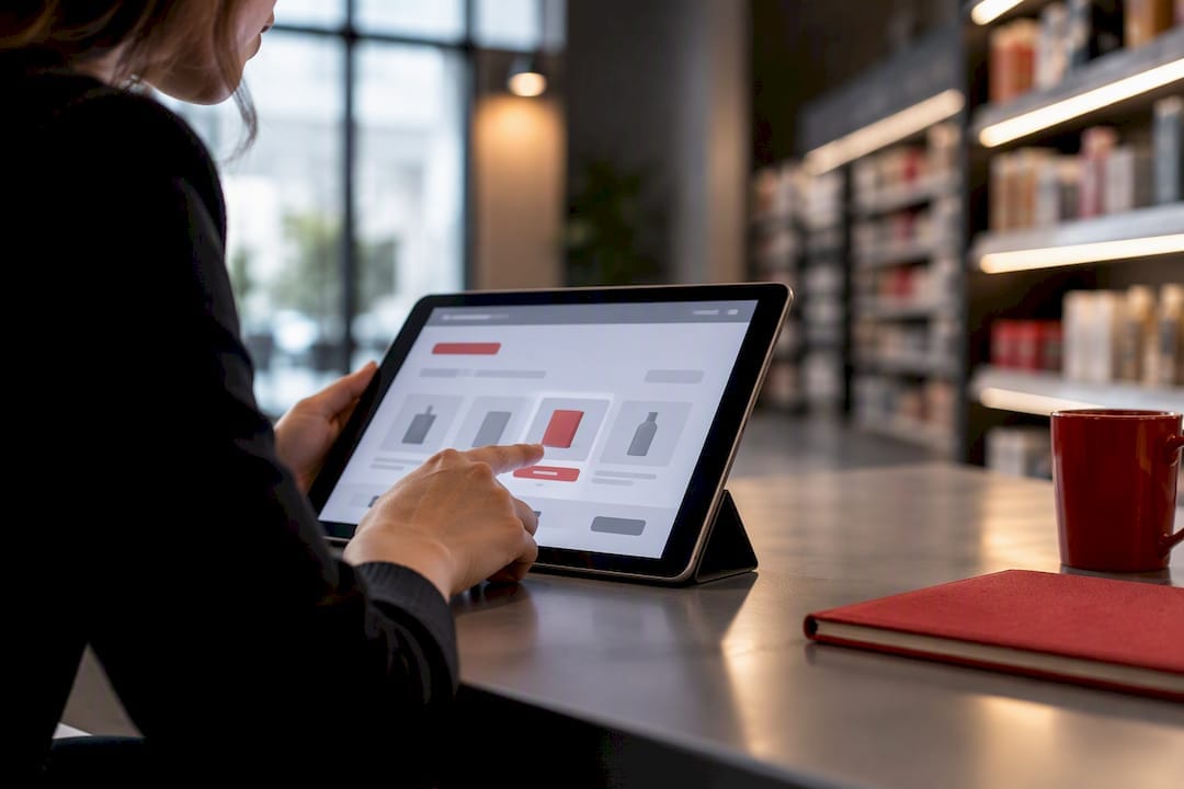 Advertiser reviewing retail media placement dashboard