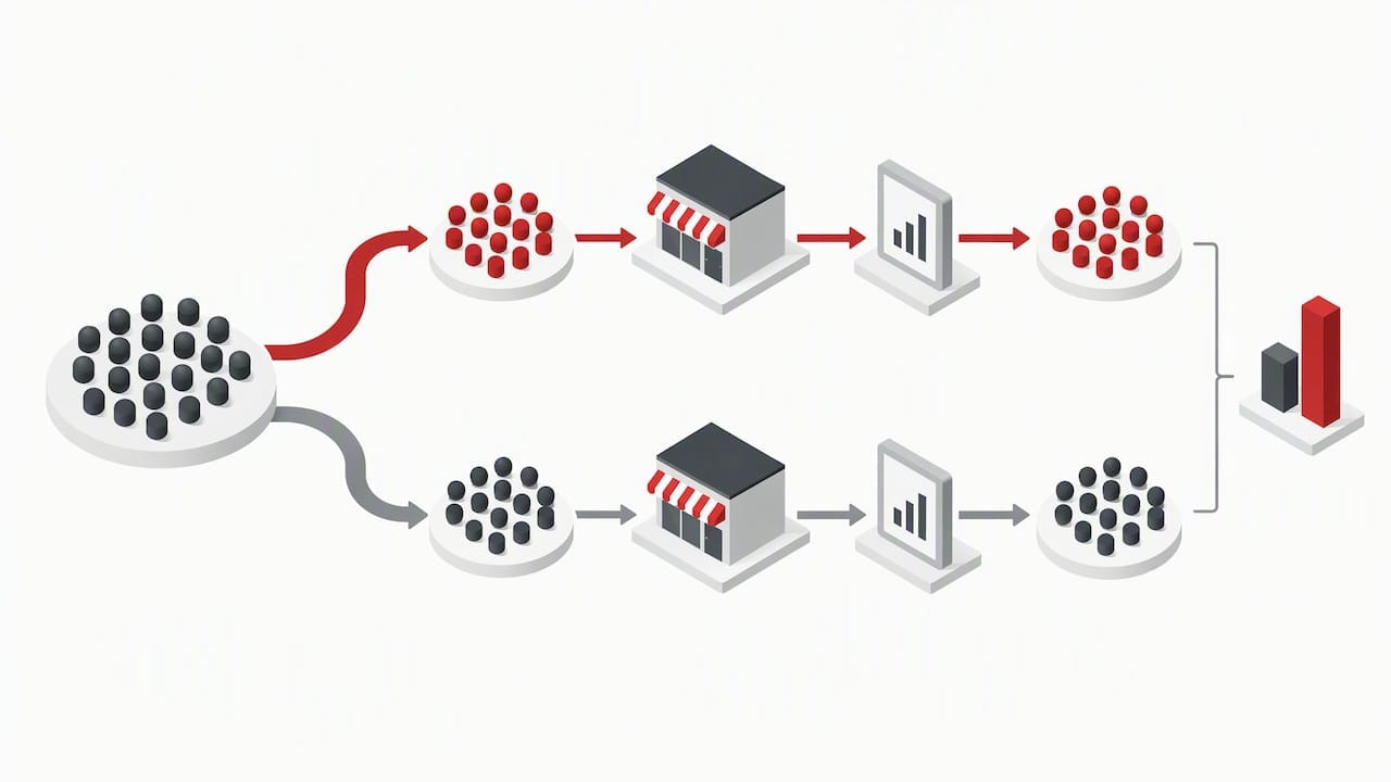 Illustration of an incrementality holdout test