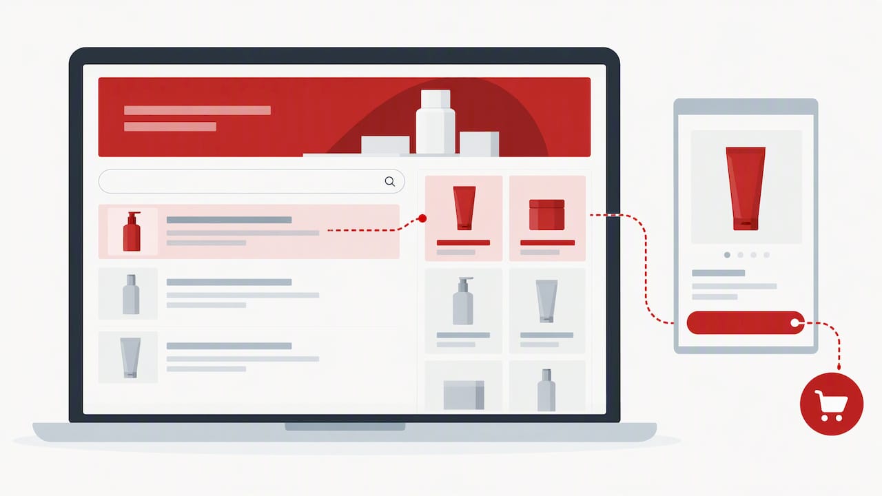 Retail site showing three sponsored placement formats
