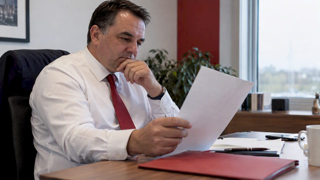 Marketing leader reviewing a board-ready revenue report