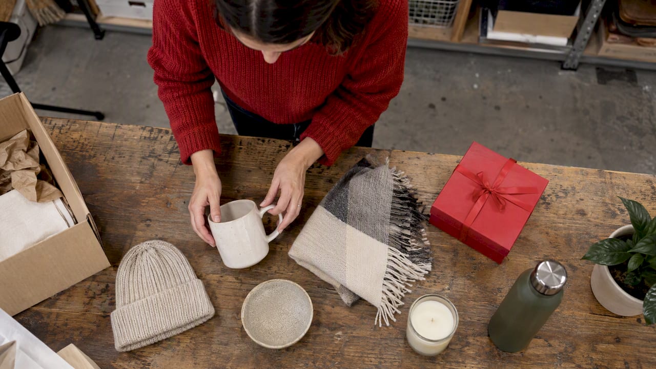 Gift items selected for a holiday guide